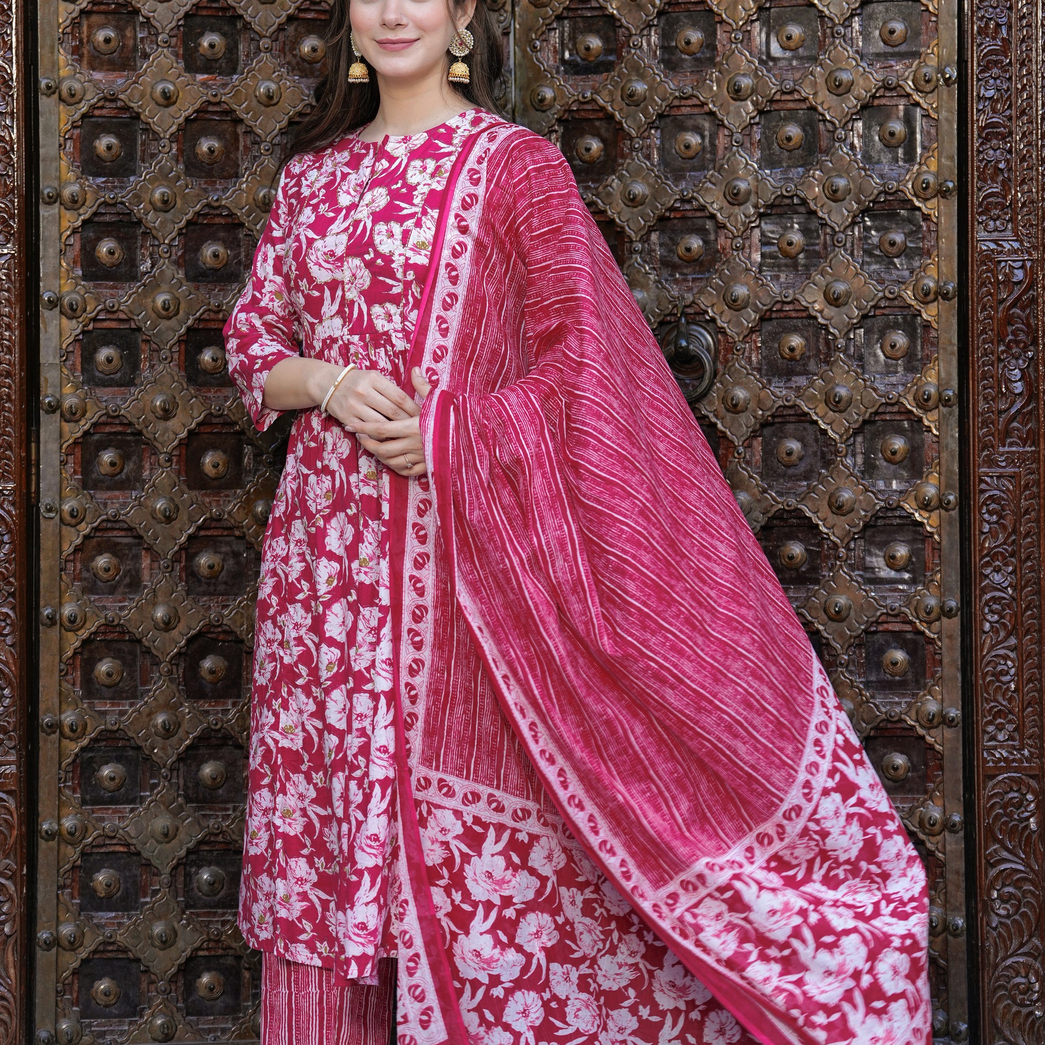 MAGENTA PINK PLEATED