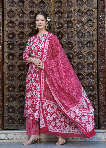 MAGENTA PINK PLEATED