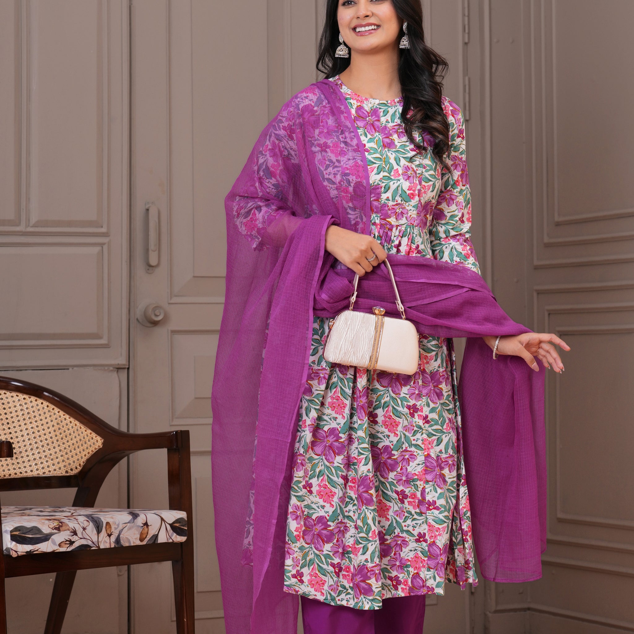 KOTA DORIA PURPLE PLEATED