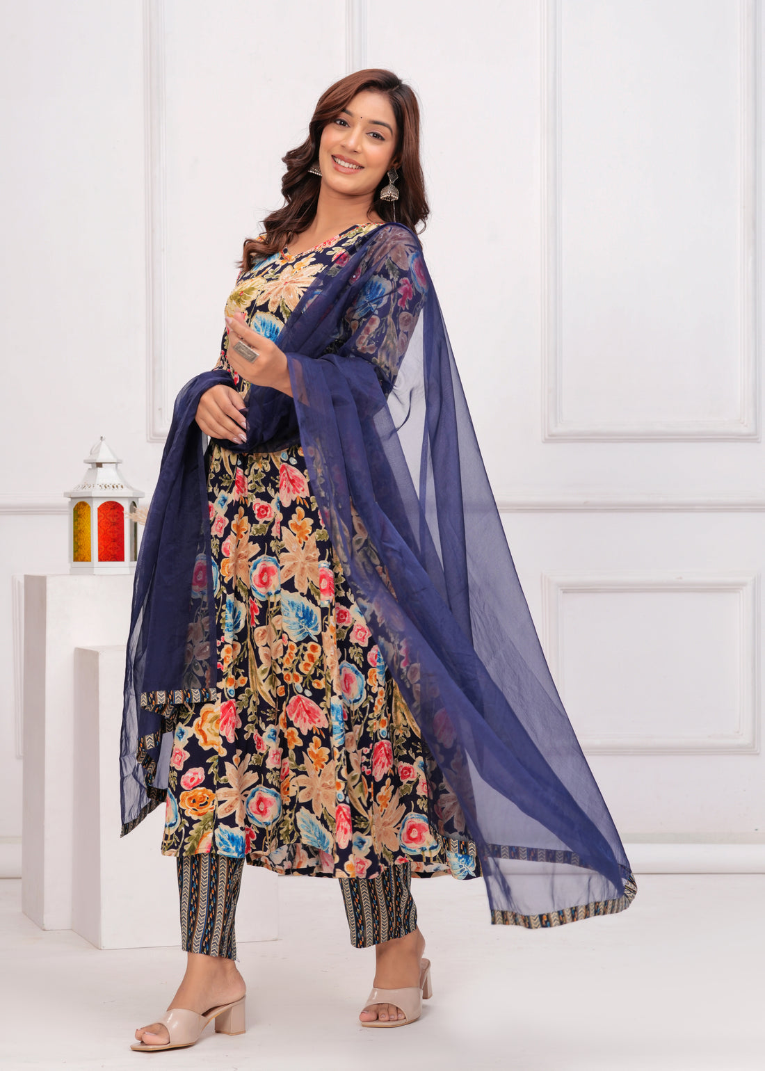 NAVY BLUE VISCOSE  ANARKALI