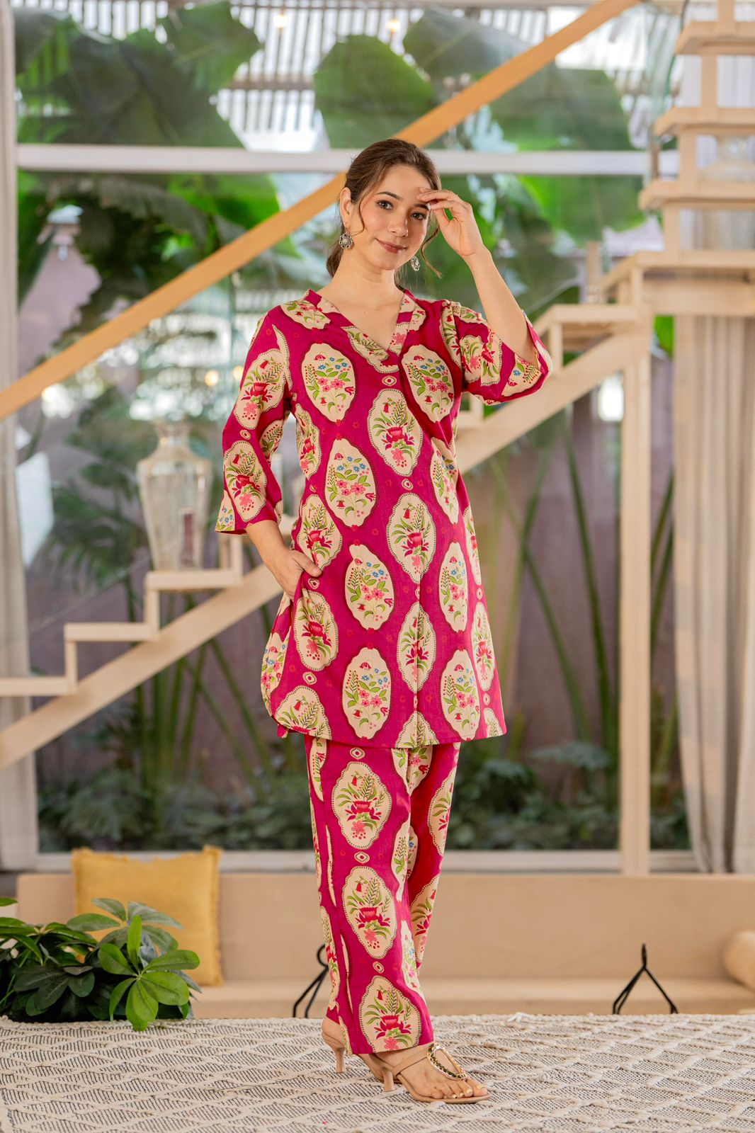 MAGENTA BLOOM COTTON CO-ORD SET