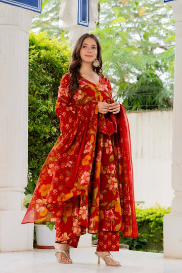 SUNSET BLOOM ANARKALI SUIT SET