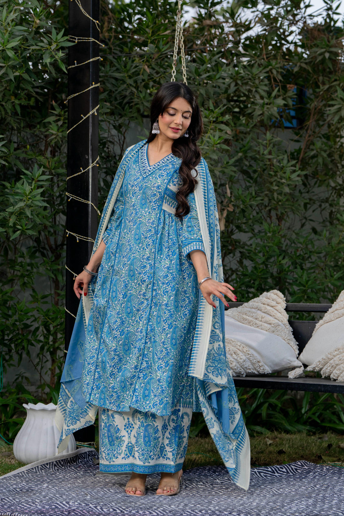 INDIGO PAISLEY SUIT SET