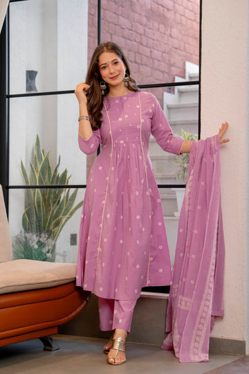 LAVENDER PLEATED SUIT SET