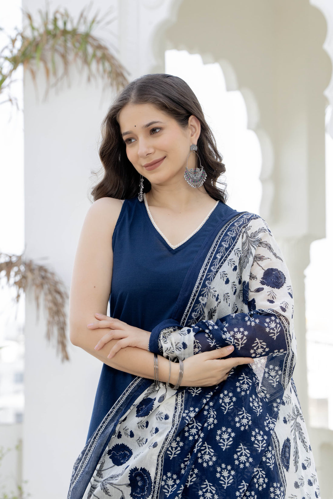 NAVY BLUE FARSI SUIT SET (SLEEVELESS)