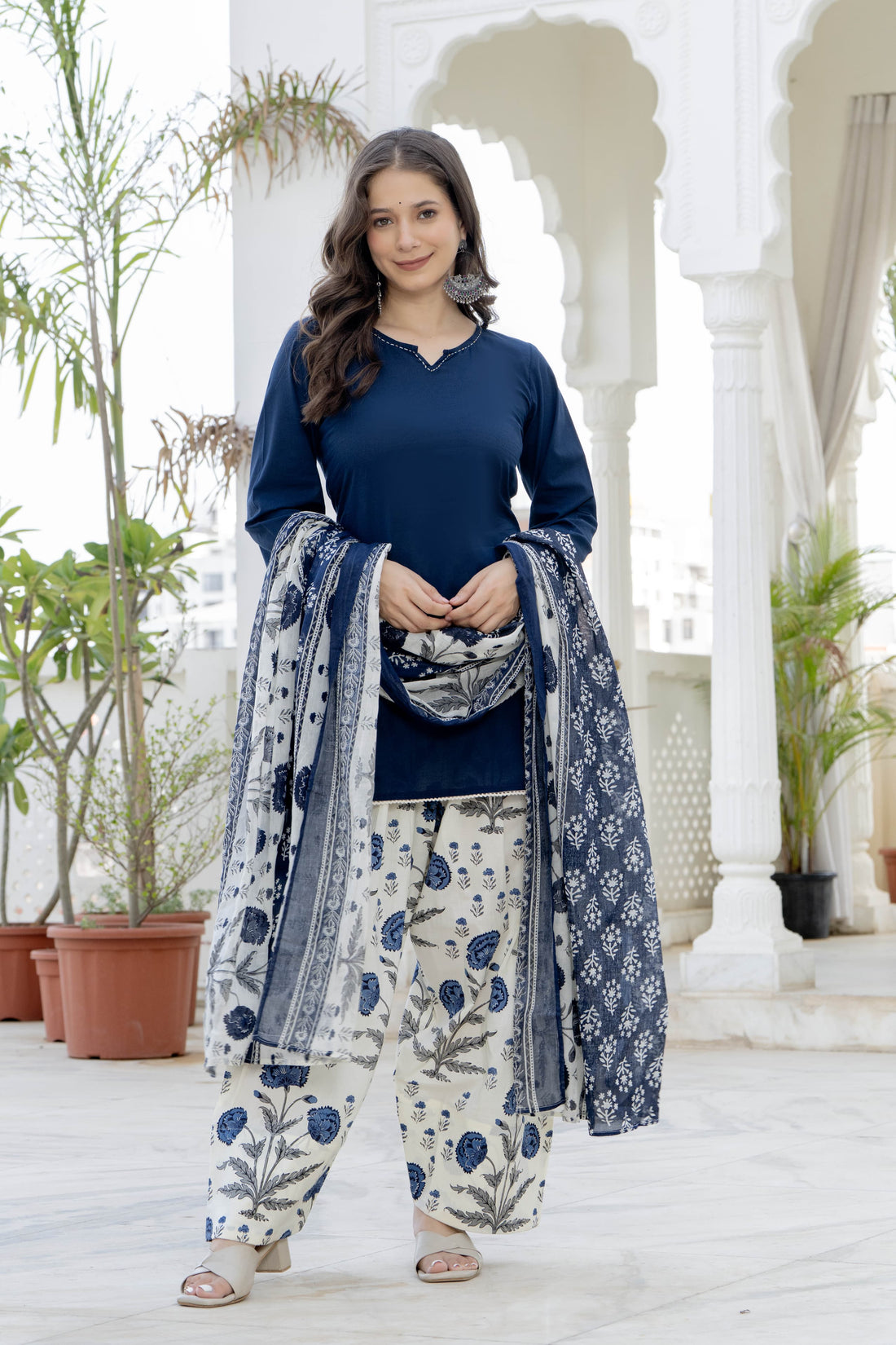 NAVY BLUE FARSHI SUIT SET