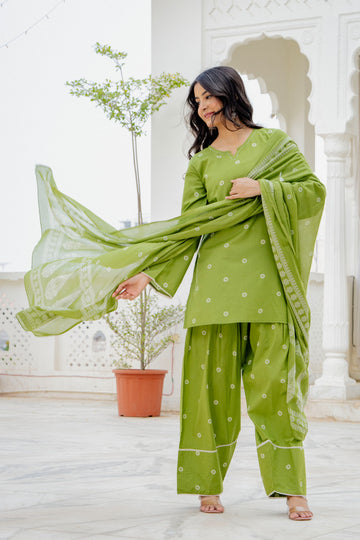 FERN GREEN FARSHI SALWAR SUIT
