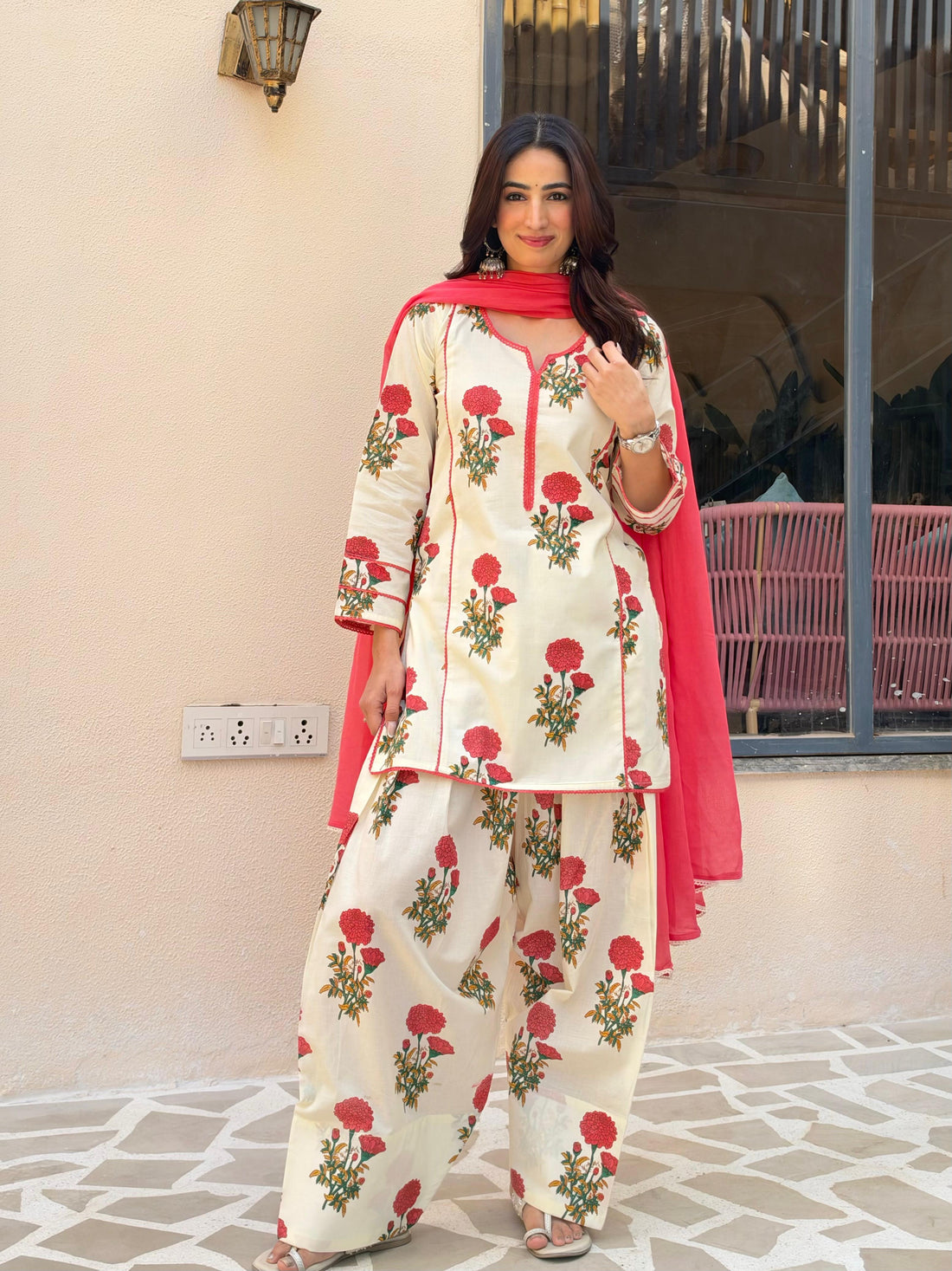 GULMOHAR IVORY FARSHI SUIT SET