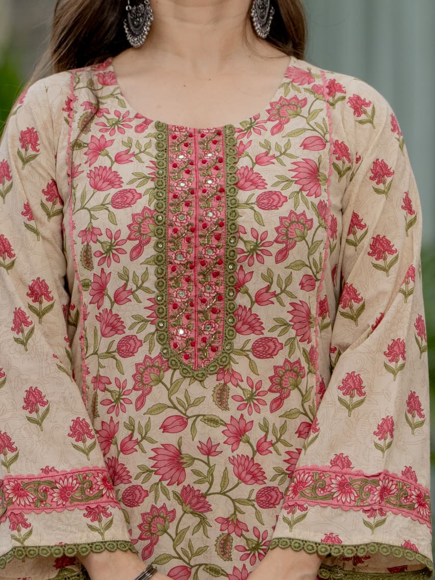 APRICOT PINK STRAIGHT FIT SUIT SET