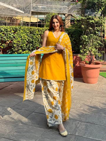 MARIGOLD FARSI SUIT SET (SLEEVELESS)