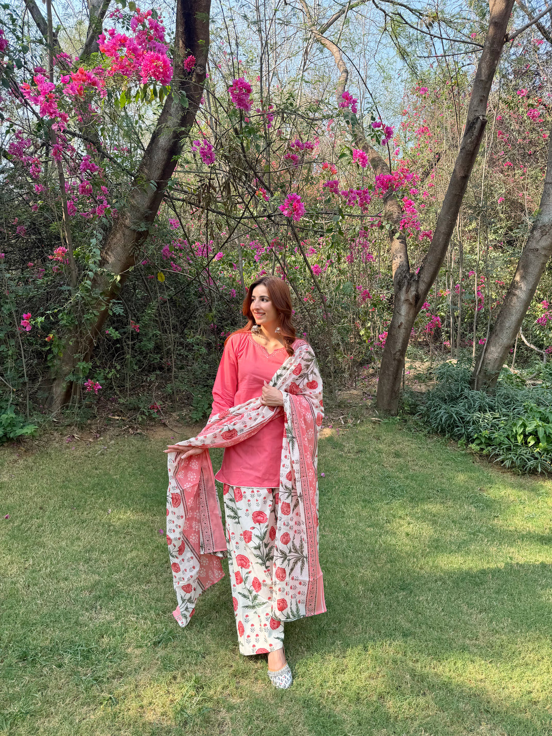 PEACH BLOOM FARSI SUIT SET