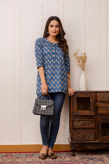 BLUE SHORT KURTI
