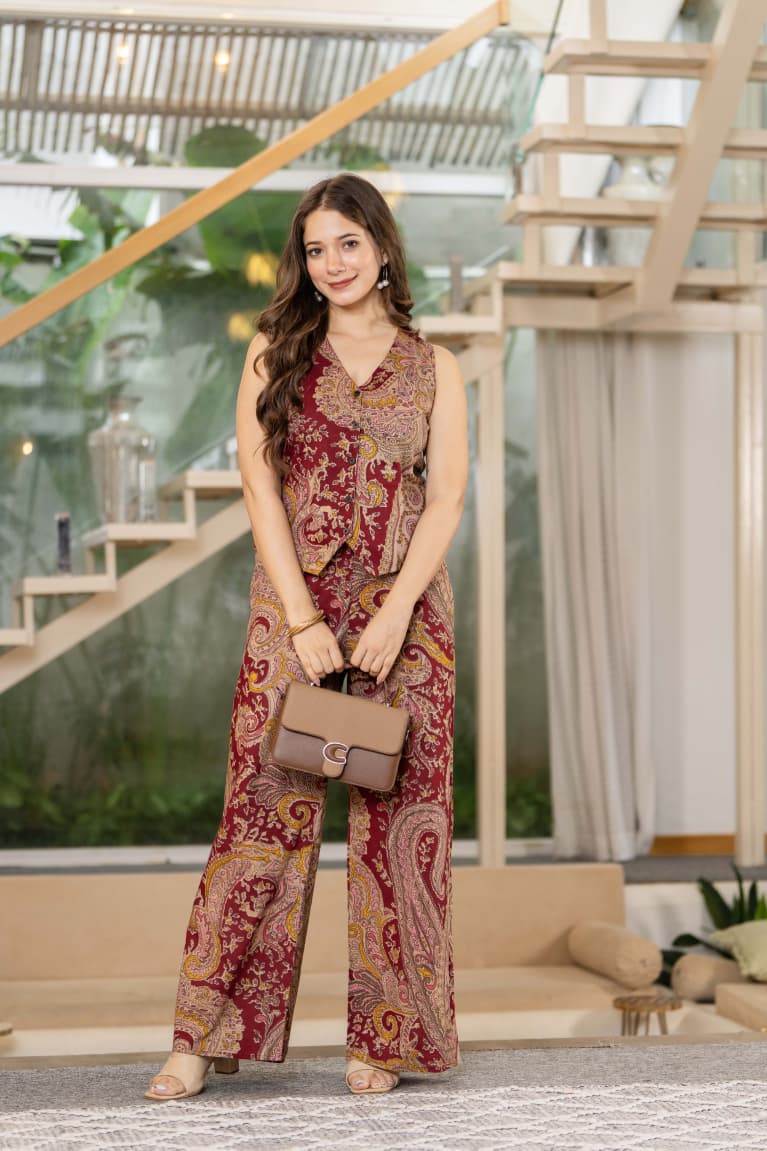 MAROON JACKET CORD SET