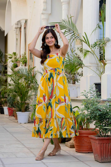 LEMON LEAF TIERED DRESS
