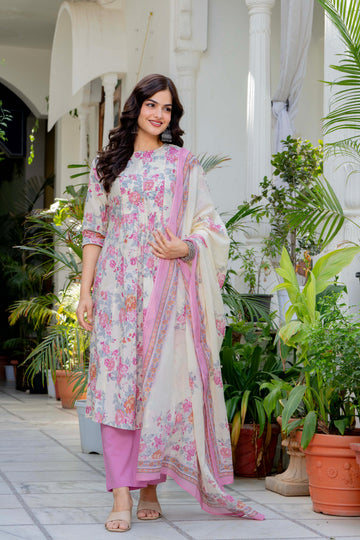 ROSE BLOOM PLEATED SUIT
