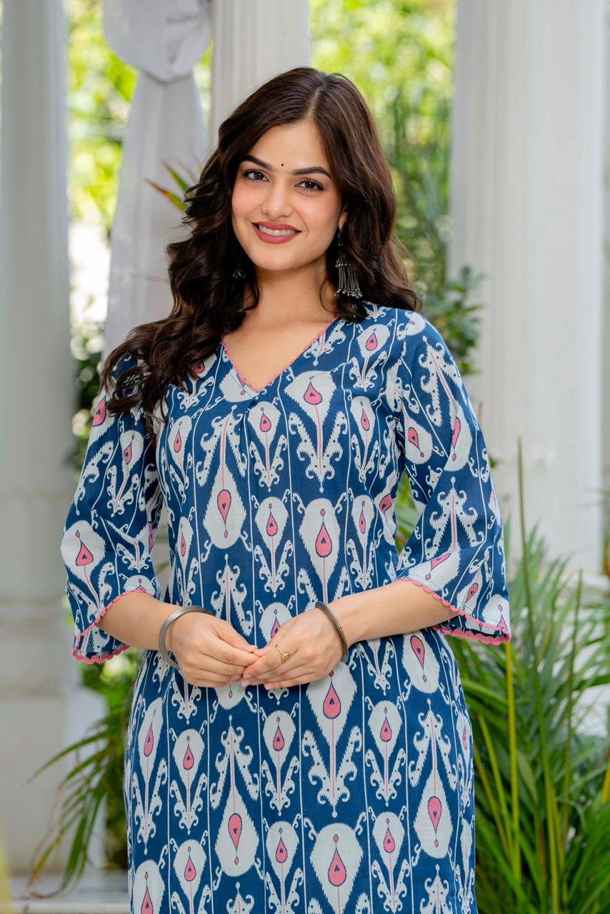 BLUE IKKAT CO-ORD SET